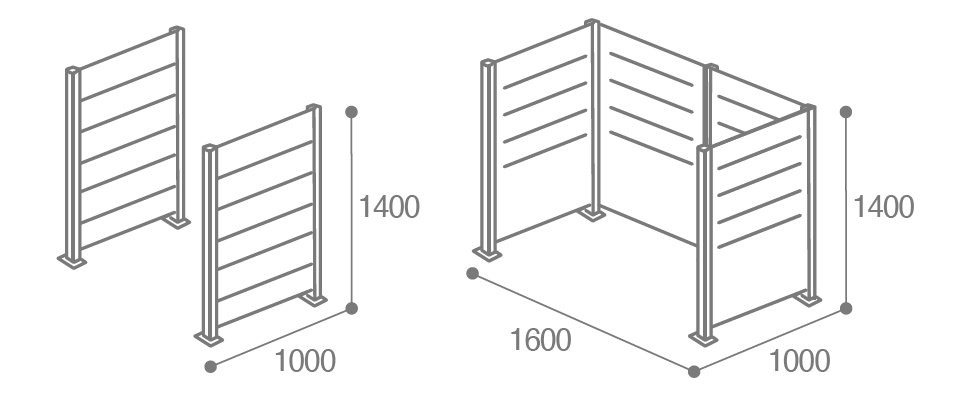 Dimensions protége conteneurs poubelles rokim