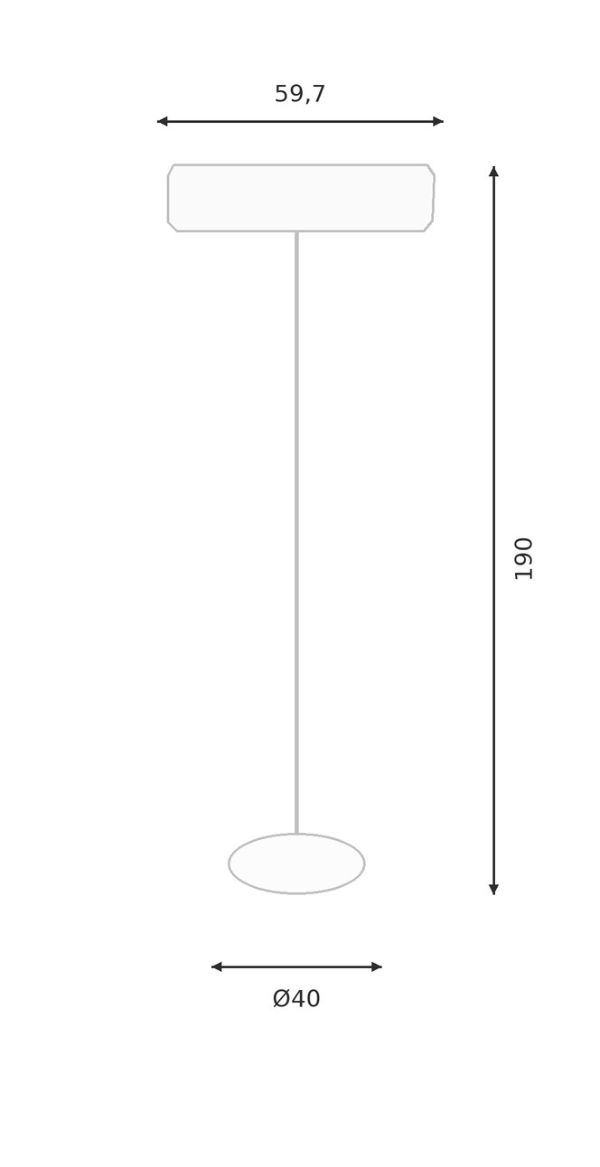 Dimensions du modele REH 2000 TLC vue ensemble des dimensions du radiateur infrarouge halogène sur mât REH 2000 TLC SPLUS