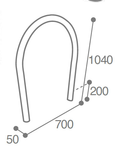 Dimensions support à vélo parkea arceau