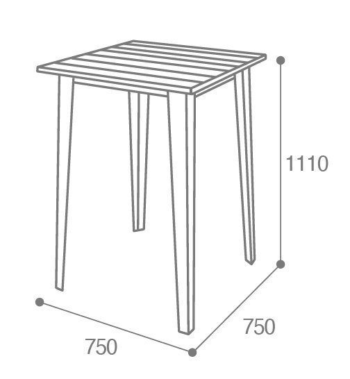 Dimensions table haute selim