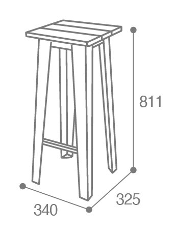 Dimensions tabouret haut selim en bois