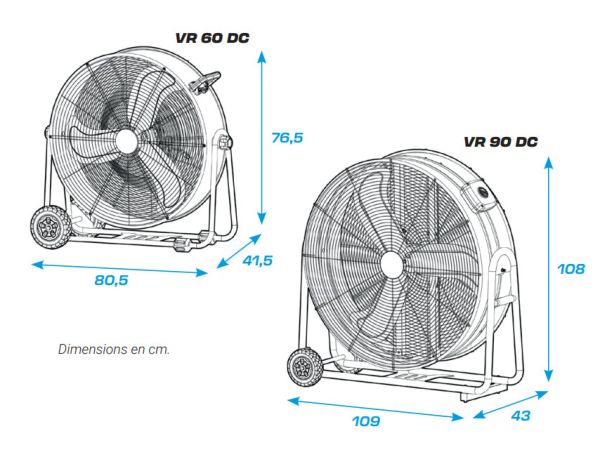 vue ensemble des deux modèles de ventilateur de la gamme VR DC
